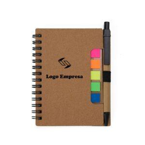 Bloco de Anotações Ecológico com Autoadesivos e Caneta