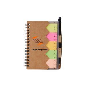 Bloco de Anotações com Autoadesivos e Caneta