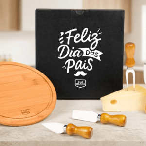 Conjunto para Queijo Personalizado em Bambu e Inox