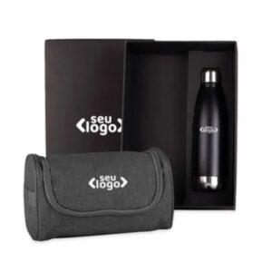 Kit Boas-Vindas com Necessaire e Garrafa Inox