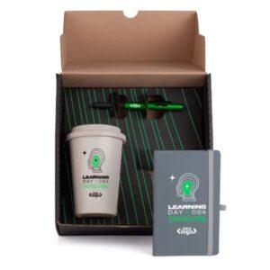 Kit Executivo Ecológico com Caderno, Copo Fibra de Bambu e Caneta