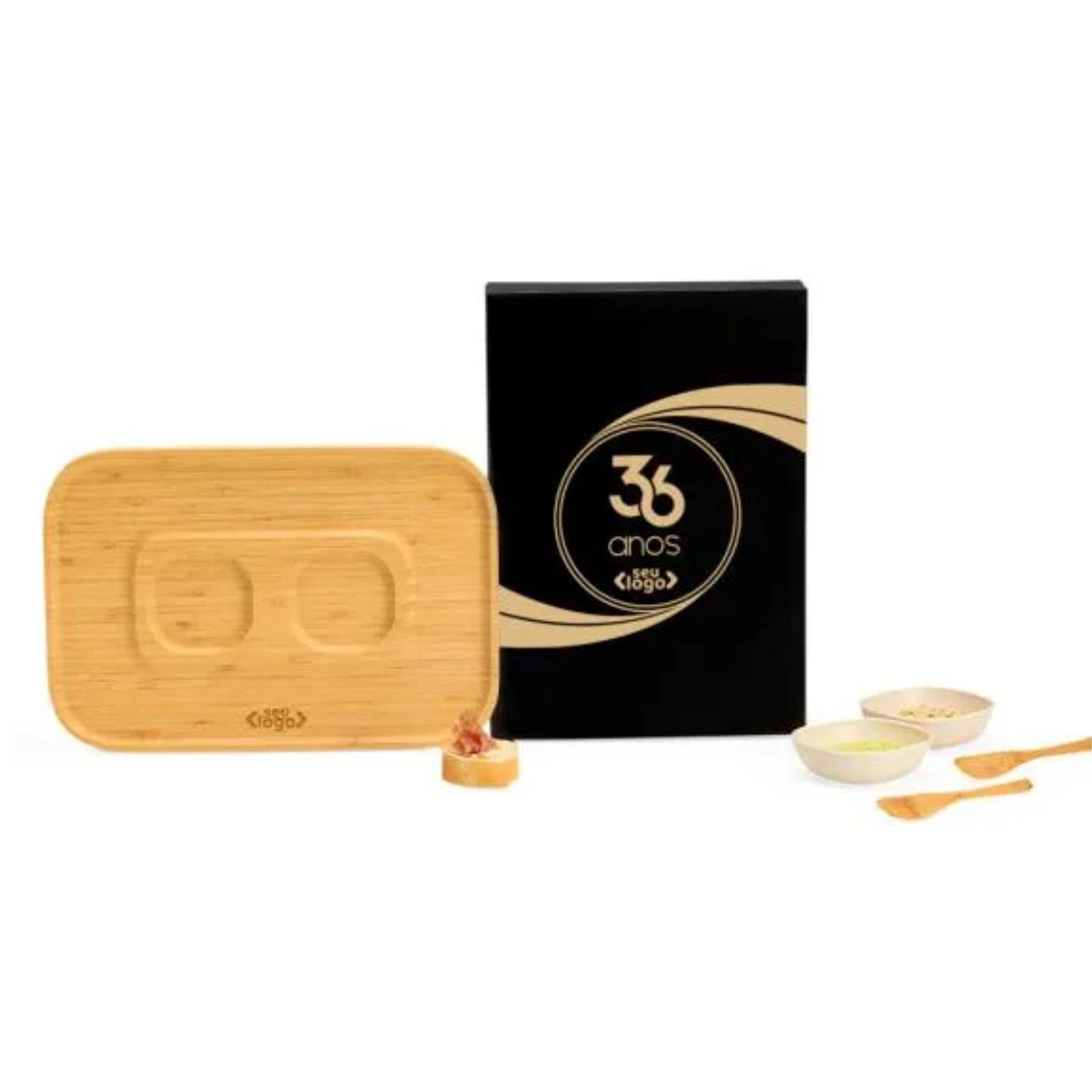 Conj. Para Petisco Em Bambu / Fibra De Bambu - 5 Pçs