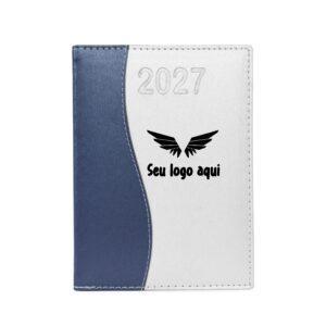 Agenda Diária 2027 Metalizada Personalizada em Couro Sintético