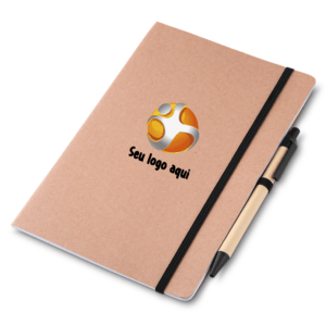 Caderno A5 capa em papel Kraft com caneta