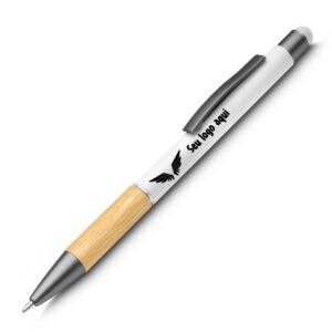 Caneta de Metal e Bambu Personalizada